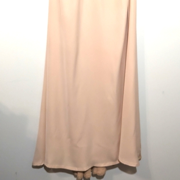 NWT Tadashi Shoji Champagne Halter Sequin Crepe Maxi Gown Dress Size 16 - Picture 7 of 16